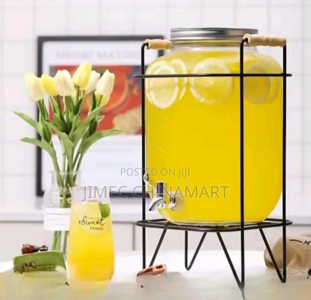 Glass Juice Dispenser With Metallic Stand – 5l 8l