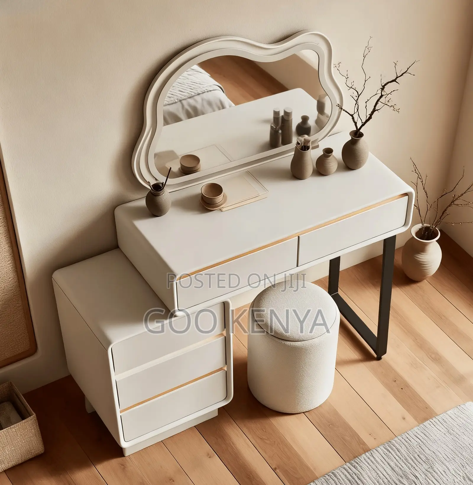 Home Dressing Home; Space-Saving Wooden Makeup Table With Storage