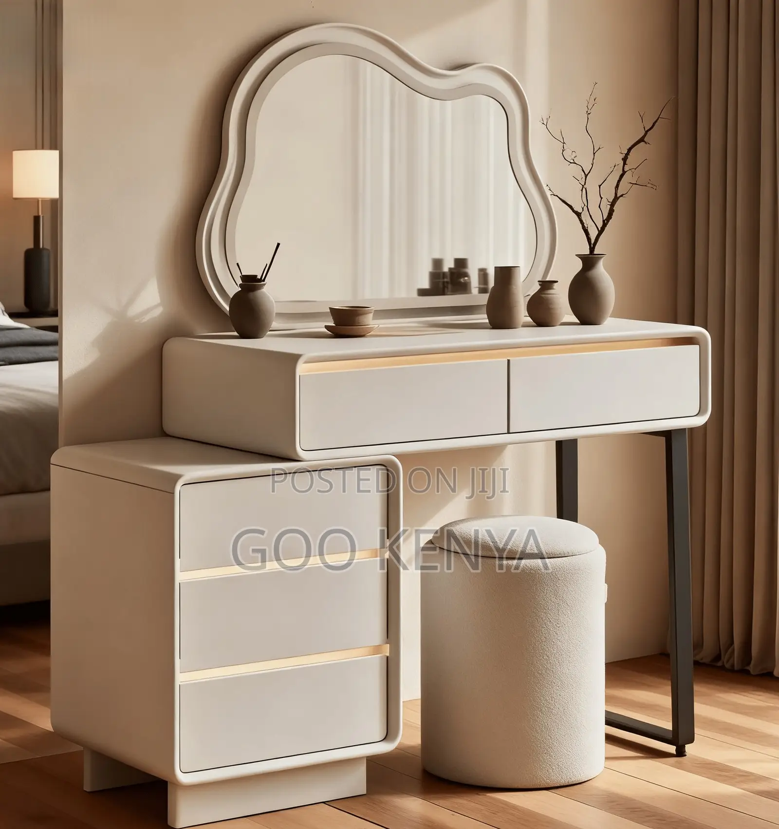 Home Dressing Home; Space-Saving Wooden Makeup Table With Storage