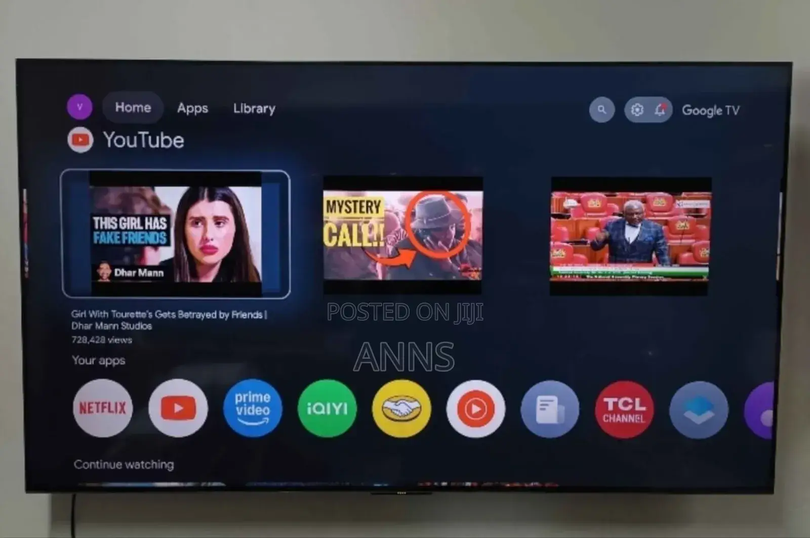 Wide Viewing Angle TCL 75 Inch Frameless Tv