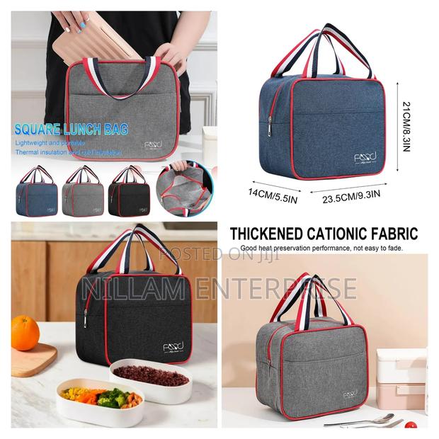 *6l Insulated Square Lunch Bag With Carry Handles,