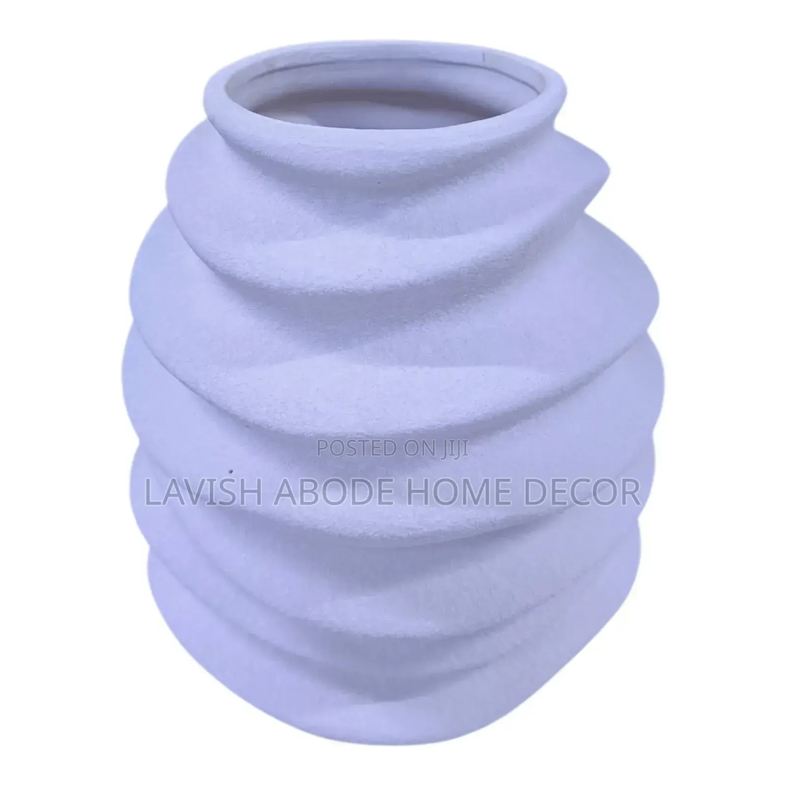 Ceramic Flower Vase Spiral Textured Boho Decor