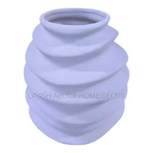 Ceramic Flower Vase Spiral Textured Boho Decor