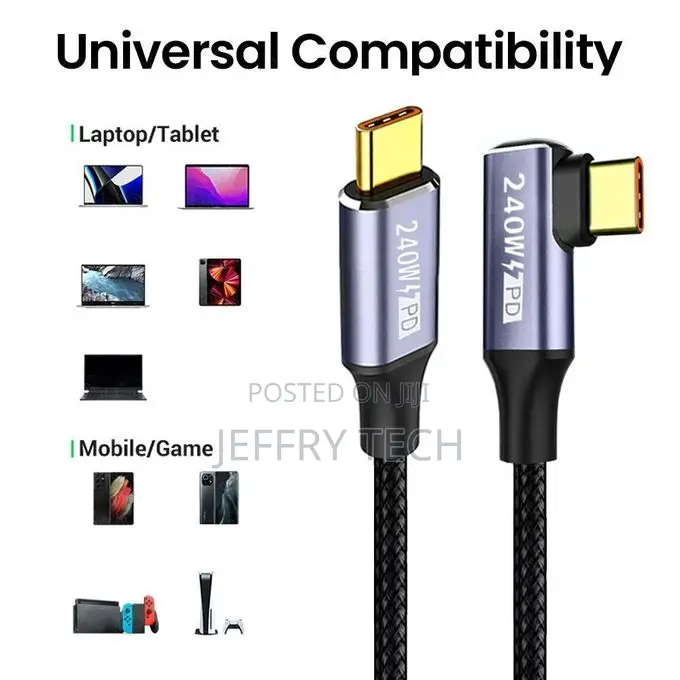 240w Pd Qc 4.0 High Speed ​​Charging Cable Usb Type-C to Type-C for Ph
