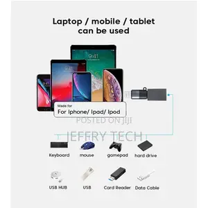 Otg Fast Charging Adapter - Usb C Female to Male Connector for iPhone
