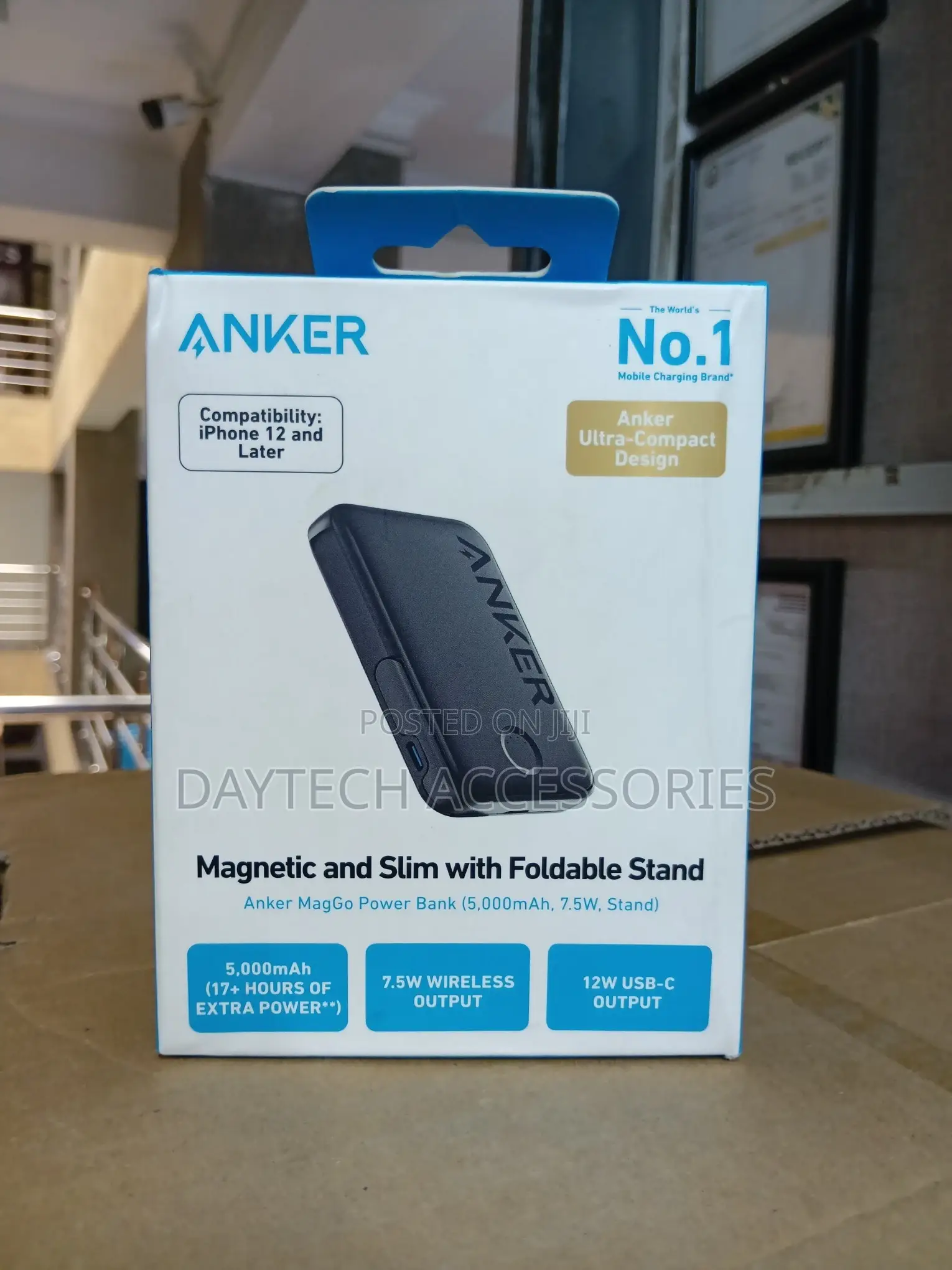 An Anker 322 Magnetic Battery (Maggo) 5000mah Portable Power Bank.