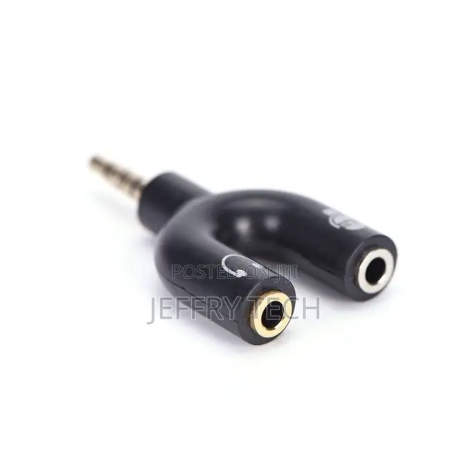 Headphone + Microphone Adapter Uy 3.5mm Male Jack to 2 Female 3.5mm