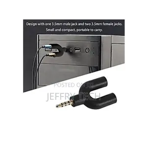 Headphone + Microphone Adapter Uy 3.5mm Male Jack to 2 Female 3.5mm