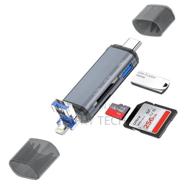 6-in-1 Otg Memory Card Reader – Usb 3.0 Type-C / Lightning / Usb 2.0 T - main view
