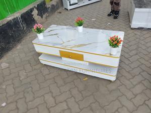 Cofee Table White Gold Marble Top Gold - main view