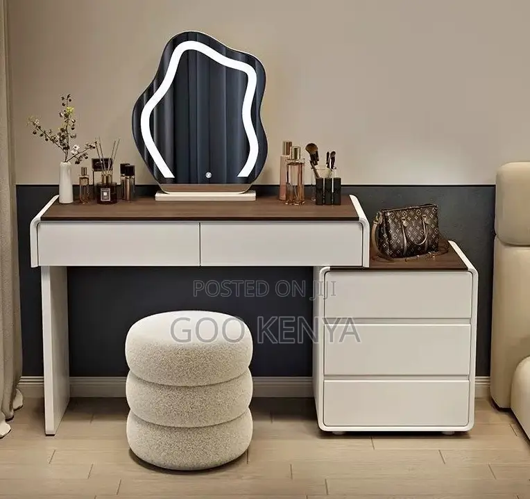 Home Dressing Table;Refined Wooden Vanity Desk With Functional Storage