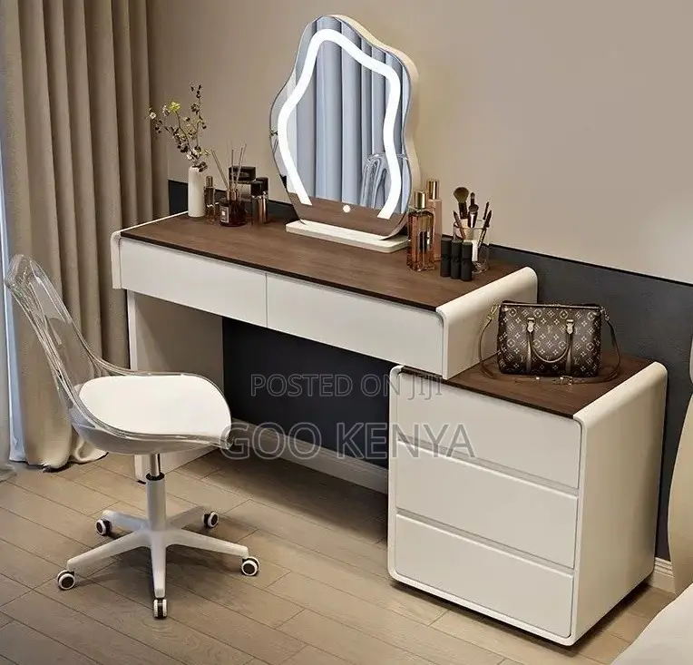 Home Dressing Table;Refined Wooden Vanity Desk With Functional Storage