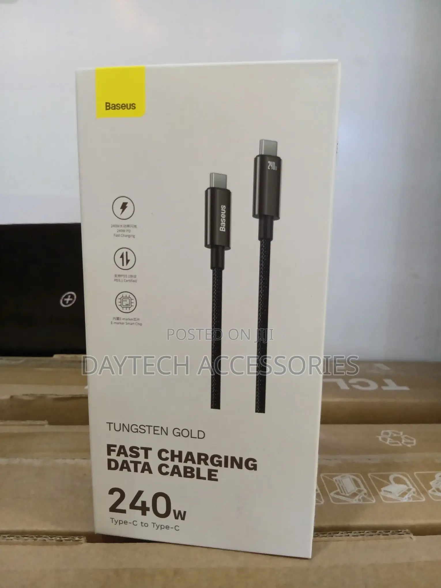 Baseus 3m 240w Tungsten Type-C to Type-C Cable