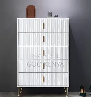 Home Cabinet; 5-Tier Modern Metal Chest of Drawers for Living Room