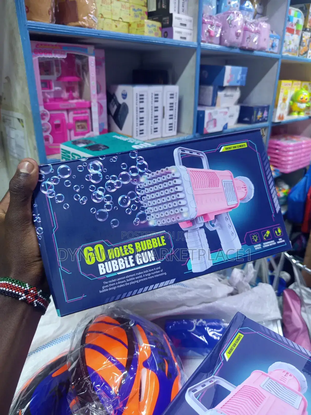 60 Holes Rechargeable Bubble Gun With Lights