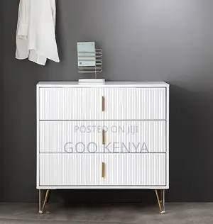 Home Cabinet; Corner Wooden Bedside - 3-drawer Nightstand For Bedroom