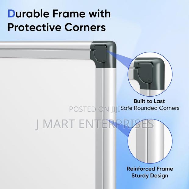 Magnetic Whiteboard For Wall, Dry Erase Board With Silver Frame, - thumbnail 2