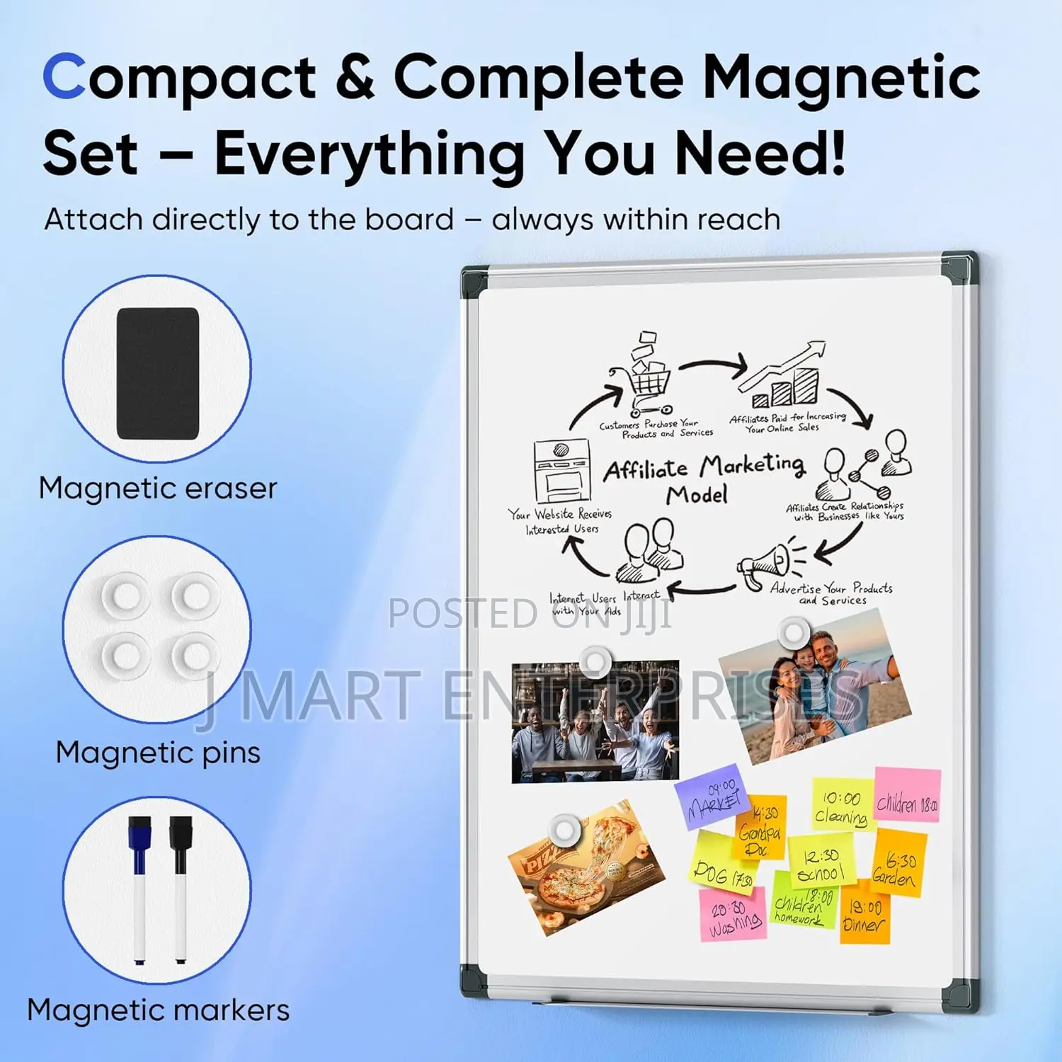 Magnetic Whiteboard For Wall, Dry Erase Board With Silver Frame,