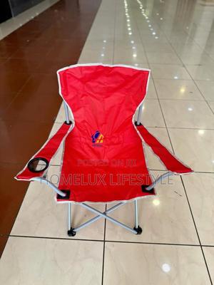 Red Foldable Camping Chairs With Armrests and Cup Holders - main view