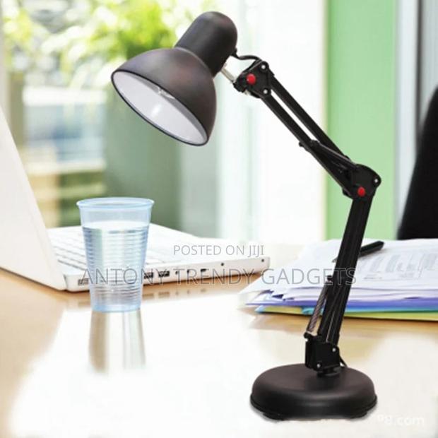 Metal Swing Arm Desk Lamp With Clamp & Base Adjustable Light