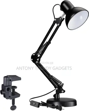 Adjustable Metal Desk Lamp With Clamp Mount & Table Base