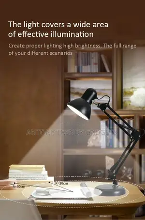 Adjustable Metal Desk Lamp With Clamp Mount & Table Base