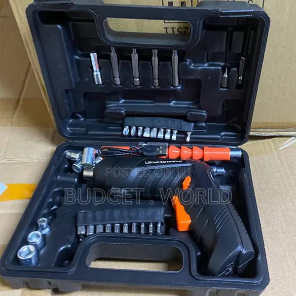 Portable Set Black 47pcs Cordless Accessories Mini Hardware Drill
