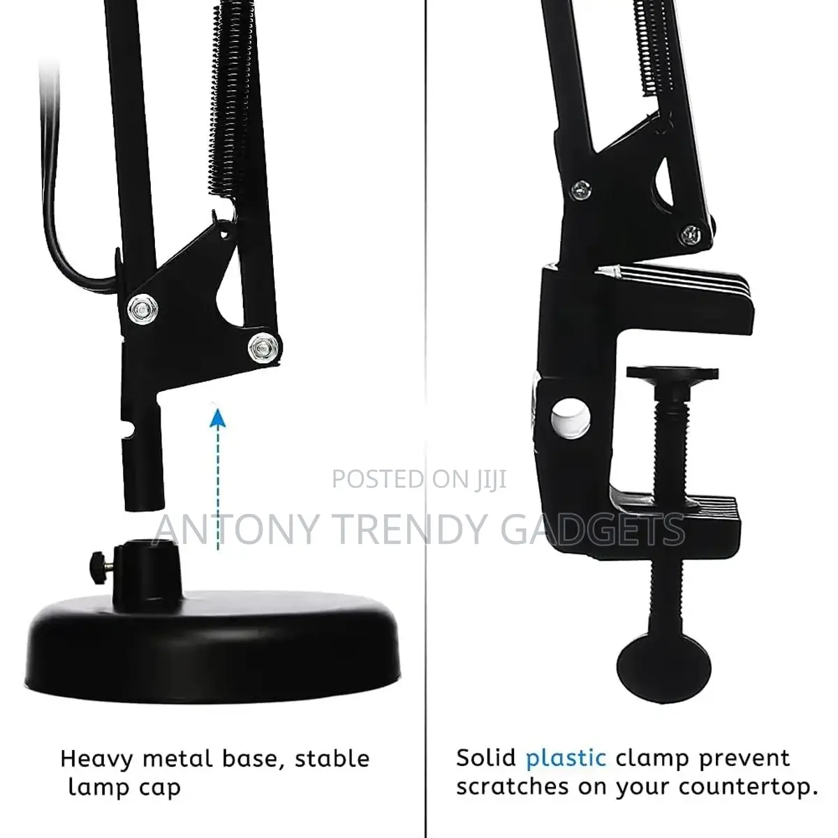 Flexible Metal Desk Lamp Clamp & Stand Reading Light