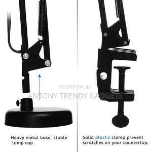 Flexible Metal Desk Lamp Clamp & Stand Reading Light