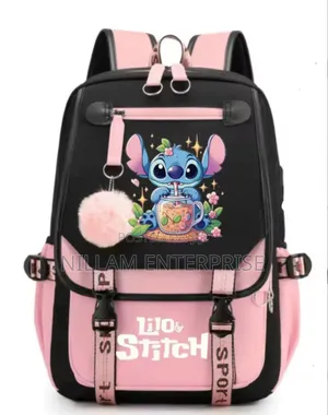 Lilo Stitch School Bag With Usb Port