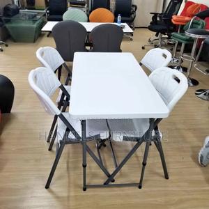 Elegant White 4-Seater Foldable Dining Set - thumbnail 2
