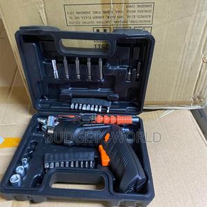 Black Electric Cordless Drill Lithium Battery Tool + 47 Accessories - main view