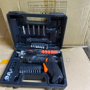 Black Electric Cordless Drill Lithium Battery Tool + 47 Accessories