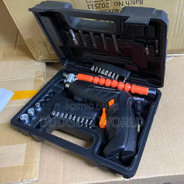 Tool + 47 Accessories Black Home Use Electric Screwdriver