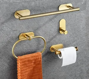 Gold Set of Bathroom Accessories Available