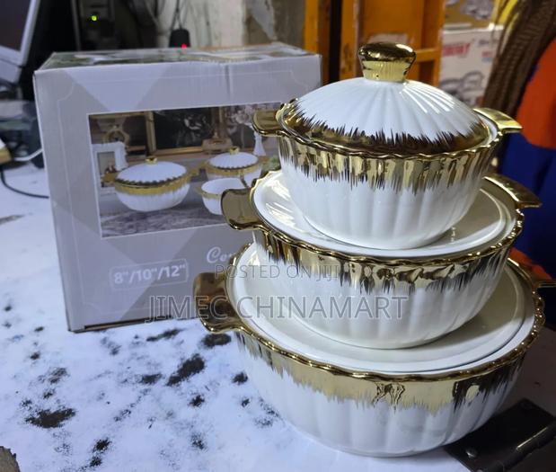 3pcs Ceramic Soup Pots - main view