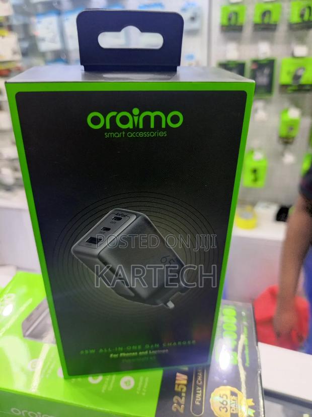 Oraimo 65w Hypergan Fast Wall Charger With Multiple Ports - thumbnail 2
