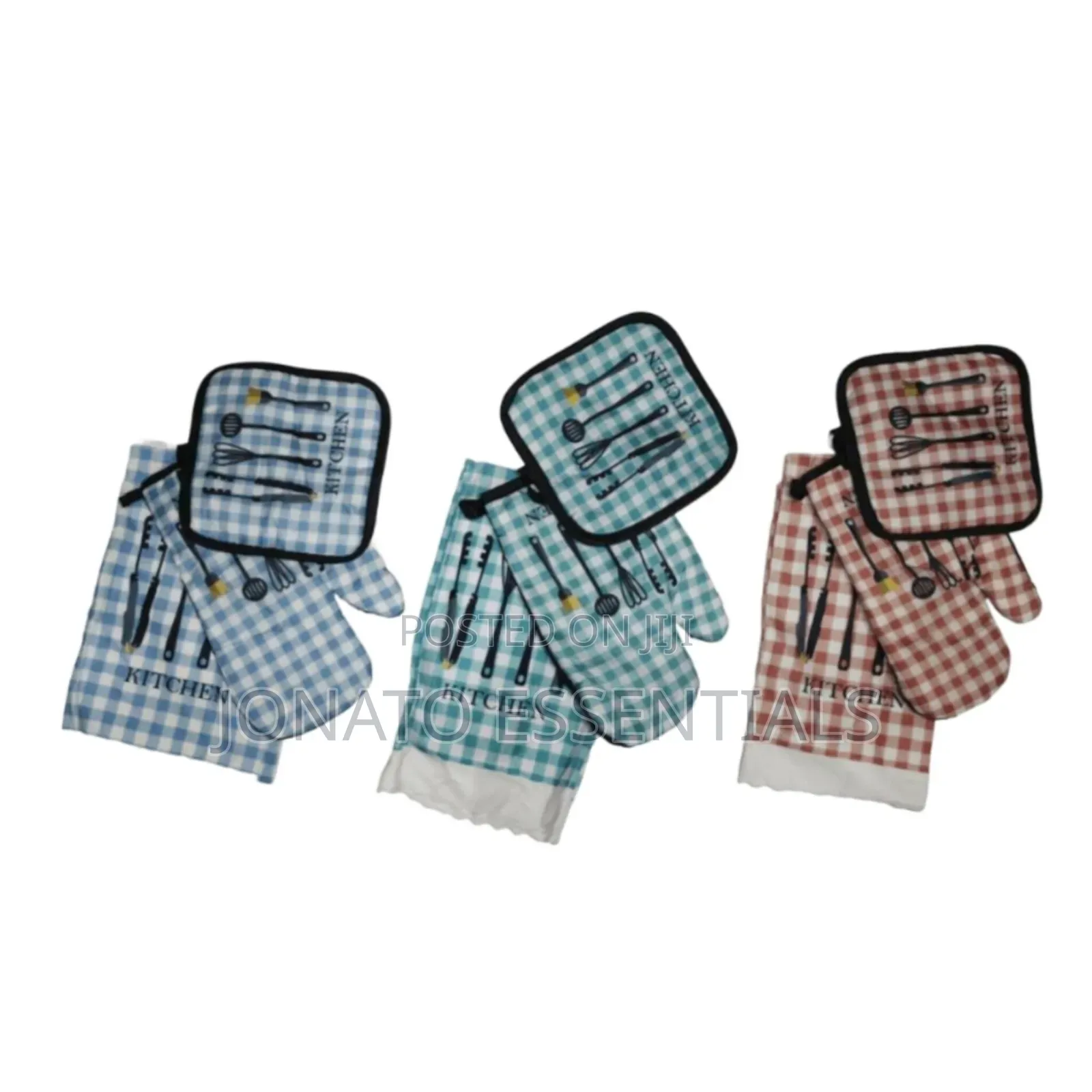 3pcs Oven Gloves Pot Holders Set Kitchen Mitts