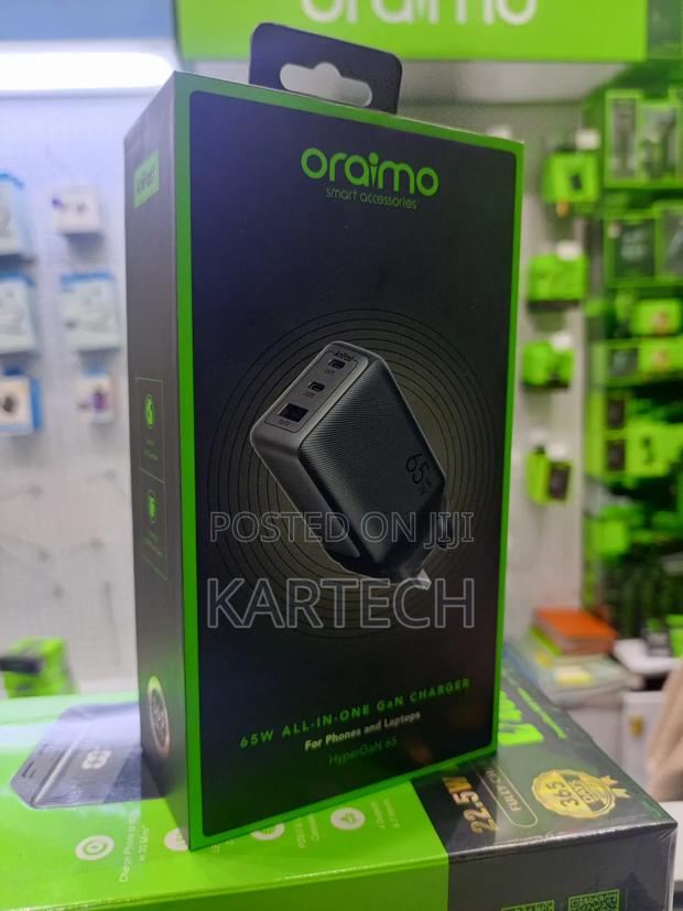 Oraimo Hypergan 65w Usb-C Fast Charger – Compact Power Adapter - thumbnail 2