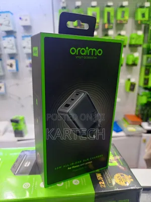 Oraimo 65w Gan Charger – High-Speed Charging for Smartphones Laptops