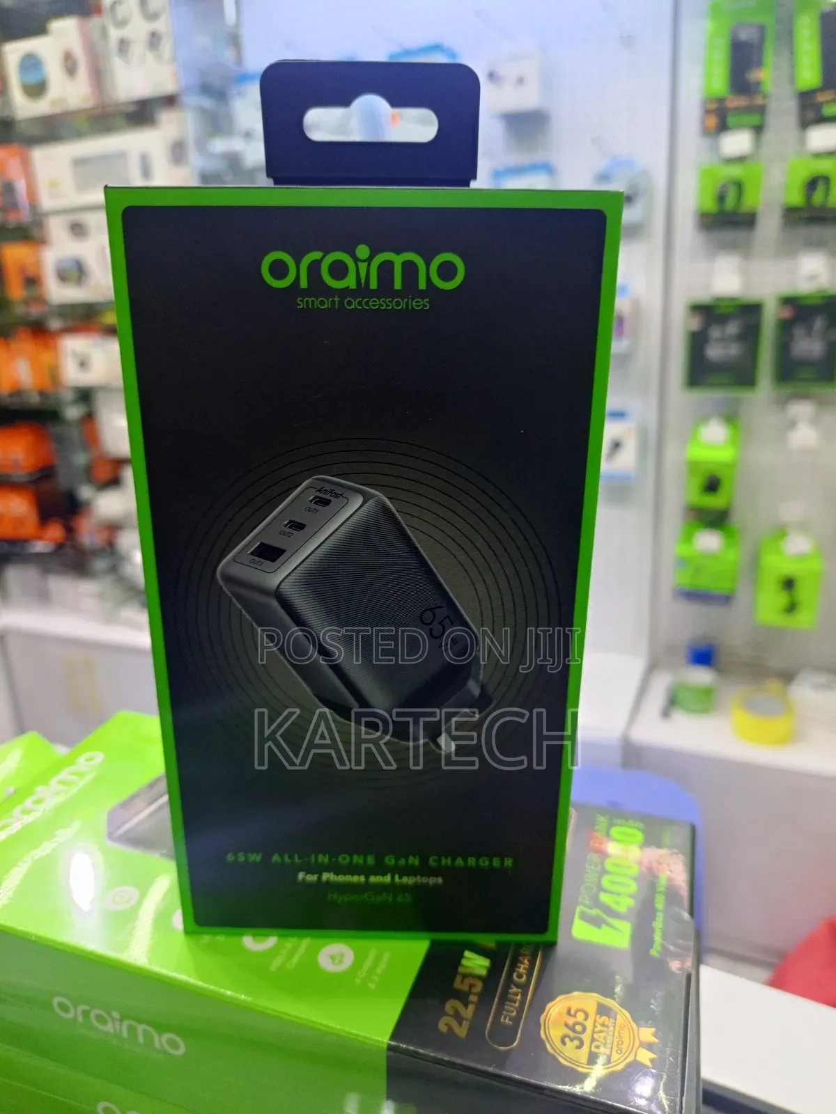Oraimo 65w Gan Charger – High-Speed Charging for Smartphones Laptops