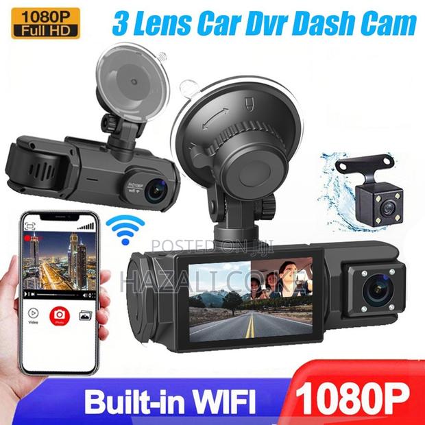 1080p Wifi 3 Channel Lens Car Dash Cam Front+Inside+Rear
