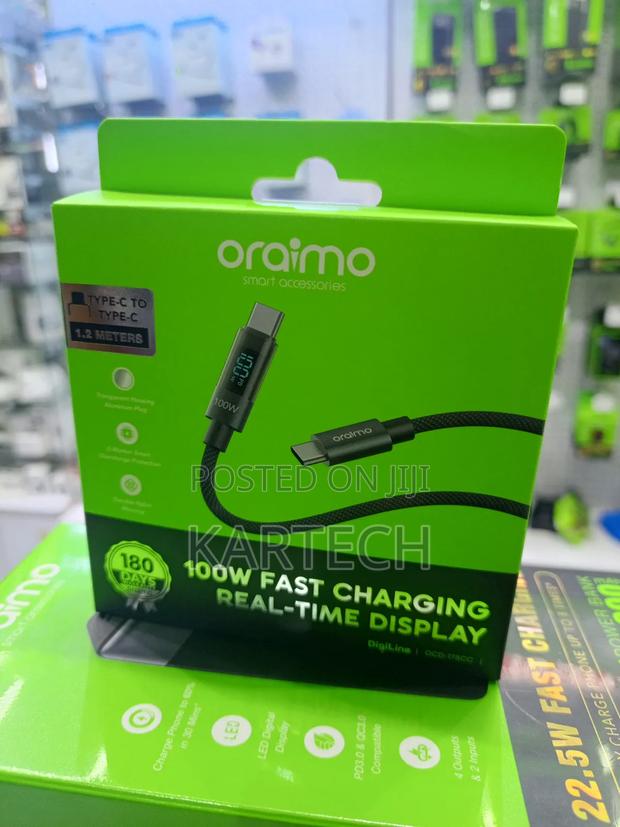 Oraimo 100w Fast Charging Type-C Cable With Real-Time Power Display - main view