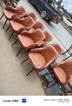 Restaurants Chairs ,Brown Leather With Sharp Legs