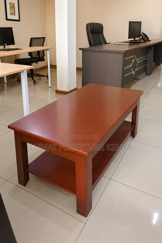 Modern Mahogany Wooden Coffee Table - thumbnail 2