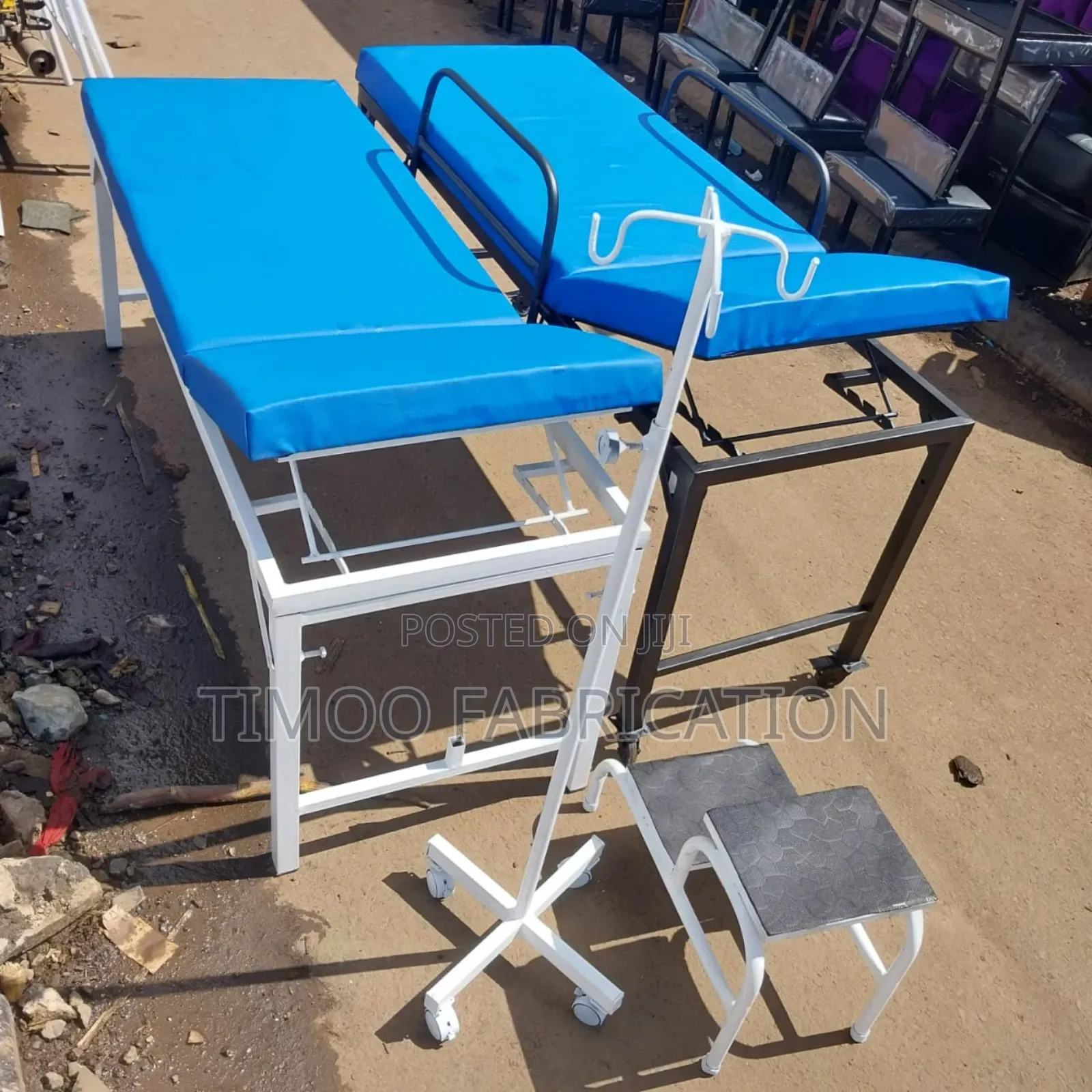 Examination Couch Bed,Drip Stand and Stepping Stool.