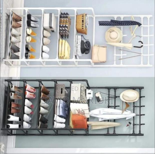 Multifunctional 5 Tier Shoe Rack Organizer + Simple Floor Coat Hat