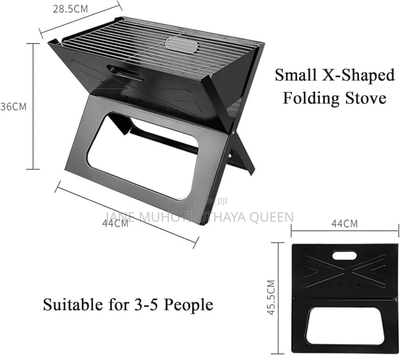 Portable X-Shape Charcoal BBQ Grill