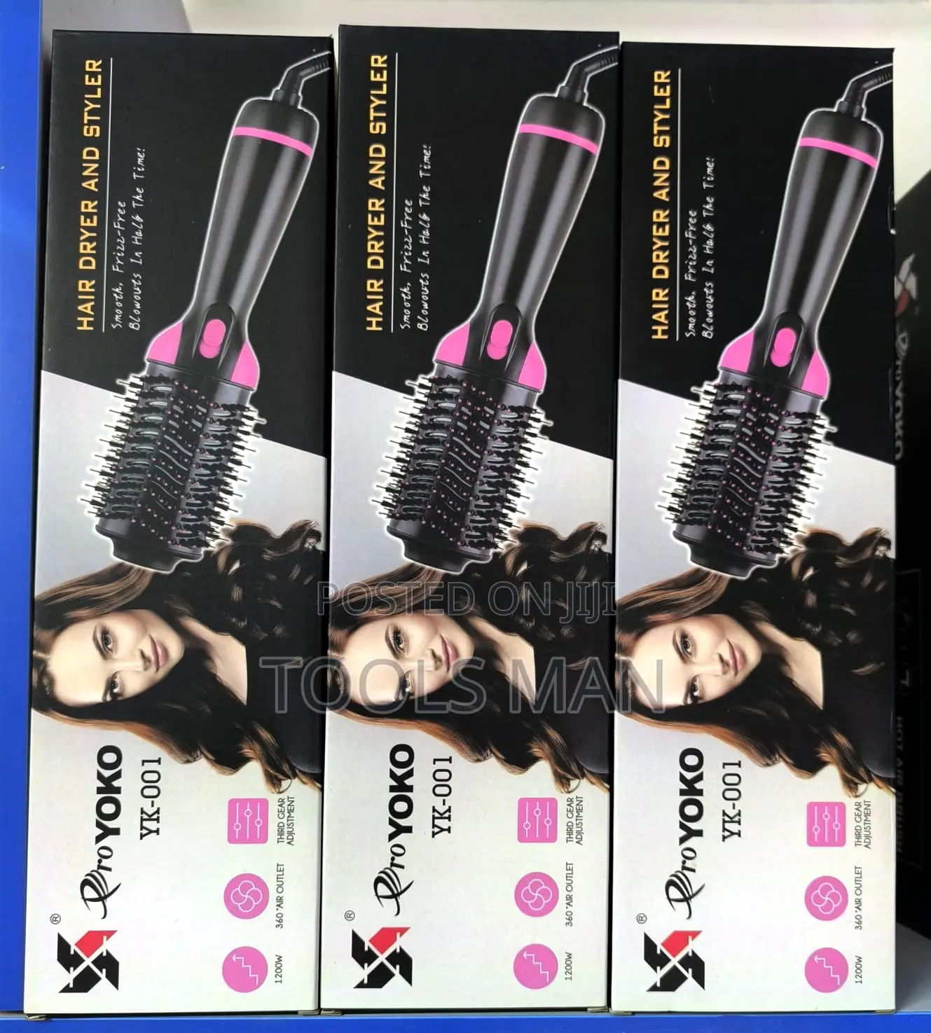 Yoko Yk-001 Hair Dryer Styler,4-in-1 Ionic Hot Air Brush Volumizer