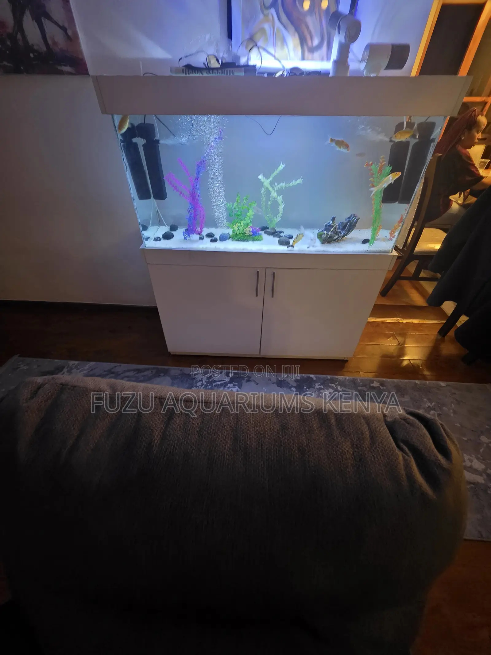 Natural Oak Finish Aquarium With Cabinet